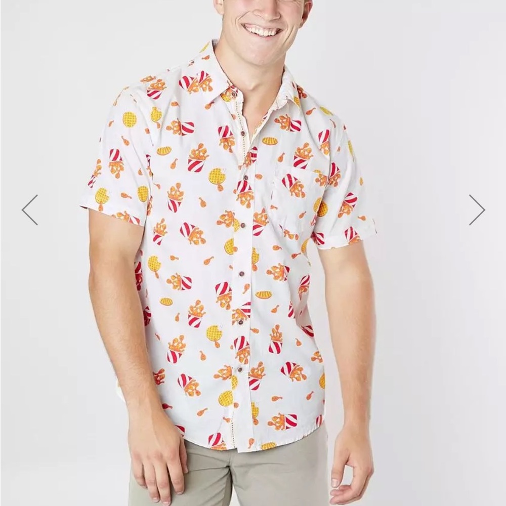 VSTR Chicken & Waffles Short-Sleeve Shirt NWT
